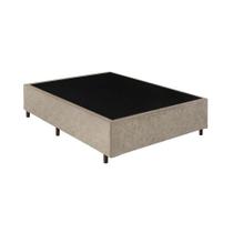 Base Cama Box Solteiro Suede Premium Bege 40x88x188