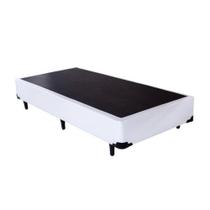 Base Cama Box Solteiro Tecido Sintético Branco 88x188x35