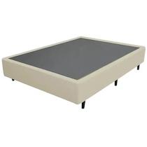 Base Cama Casal 37x138x188cm Suede Cor Bege Base Cama Casal 37x138x188cm Suede Cor Bege