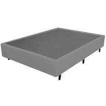 Base Cama Casal 37x138x188cm Suede Cor Cinza Base Cama Casal 37x138x188cm Suede Cor Cinza