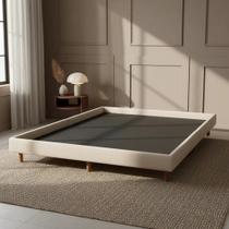 Base Cama Queen 158 Montessoriana Oriental Tatame Japonesa Linho Bege