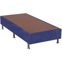 Base Cama Solteiro Suede 37x88x188 Cor Azul Base Cama Solteiro Suede 37x88x188 Cor Azul