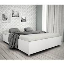 Base Cama Super Box Casal 1,38 Framar em MDF Branco