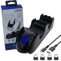 Base Carregador Duplo Estação de Carregamento Rapido Compatível 2 Controles Dualsense Playstation 5 Ps5 Led Base Carregador Duplo Estação de Carregamento Rapido Compatível 2 Controles Dualsense Playstation 5 Ps5 Led