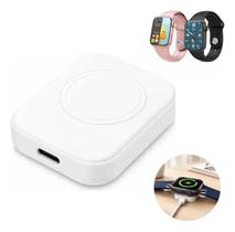 Base Carregador Para Smartwatch Hw12 E Hw12 Pro Branco