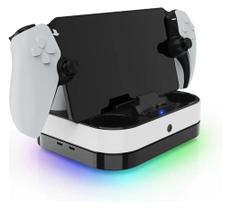 Base Carregadora Controle P5 USB Tipo C LED RGB Carrega 3 Dispositivos Base Carregadora Controle P5 USB Tipo C LED RGB Carrega 3 Dispositivos
