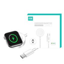Base Carregadora de Relógio Usb C por Indução Watch FCA QW28 FAM Rápido 15W Branco