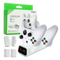Base Carregadora Dock Duplo + 2 Baterias Recarregáveis Compatível com Controle Xbox One Series S/X
