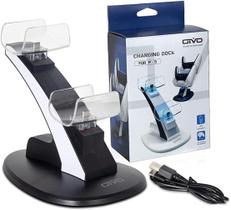 Base Carregadora Dupla OTVO Para Controle Console 5 Dock Charger USB LED