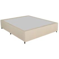 Base Casal Gazin Sommier largura de 138 cm e altura de 39 cm em tecido suede Bege
