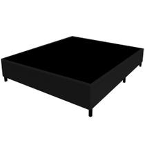Base Casal Gazin Sommier largura de 138 cm e altura de 39 cm em tecido suede Preto Base Casal Gazin Sommier largura de 138 cm e altura de 39 cm em tecido suede Preto