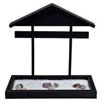 Base Cenário Jardim Zen Altar Painel Telhado Madeira Preto Base Cenário Jardim Zen Altar Painel Telhado Madeira Preto
