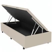 Base com Baú Solteiro 36x88x188 material sintético Cor Bege