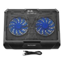 Base com Cooler para Notebook Multi, até 17", com Base Giratória 360 e Ajuste de Altura, Preto - AC382