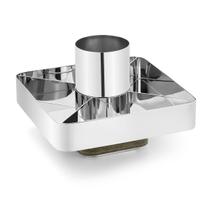 Base com material sintético, Centro de Mesa com Divisória e Vaso Baixo Fragmentos Prata
