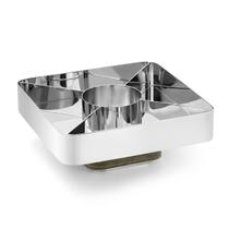 Base com material sintético e Centro de Mesa com Divisória Fragmentos Prata