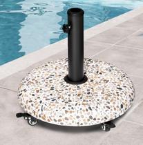 Base com rodas para guarda-sol de pátio JOINHOM 45 lb - resistente, com rodas traváveis, suporte para guarda-sóis de 7 a 10 pés