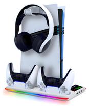 Base Cooler Para Ps5 Pro Slim Fat Suporte Dock Controles Led 5364x