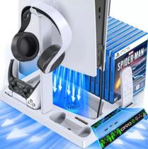 Base Cooler Suporte Compatível com Playstation 5 Refrigeração e Porta Jogos P5246w