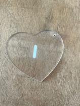 Base Coração Acrílico Cristal 3mm Pendurar Artesanato Biscuit 20 Peças