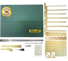 Base Corte 60 Régua 60cm Estilete Gabarito Dobradeiras Verde