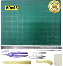 Base Corte 60 Régua 60cm Tesouras Estilete Precisão Vincador