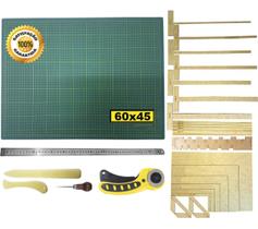 Base Corte 60 Régua Inox 60cm Cortador Gabaritos Cartonagem.