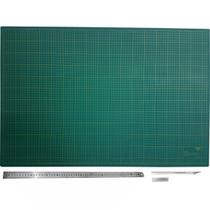 Base Corte A1 90x60 Régua Inox 60 Estilete Bisturi Precisão