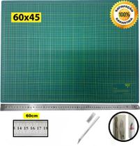 Base Corte A2 60x45 Régua Inox 60cm Caneta Estilete Precisão