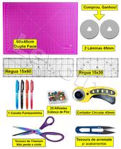 Base Corte A2 60x45 Regua Laser 15x60 + 15x30 + Cortador 45