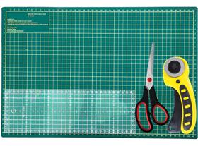 Base Corte A3 + Régua + Cortador + Tesoura Corte Patchwork
