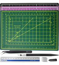 Base Corte A5 22x15 Régua Estilete Bisturi Precisão Pinça