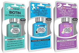 Base de biotina Nail-Aid e acabamento Xpress Dry, 3 unidades