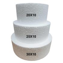 Base de bolo fake de isopor - 3 andares 20, 25, 30 cm x 10 cm