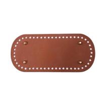 Base De Bolsa De Couro PU 21.5x10cm Para Crochê DIY Com Furos - Acessório Essencial