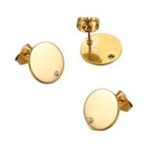 Base De Brincos De Aço Inoxidável Cor Dourada 10pcs Para DIY Fabricação De Joias