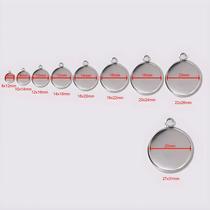 Base De Cabochão Redonda Em Aço Inoxidável Para DIY Em Joalheria, 6-30mm