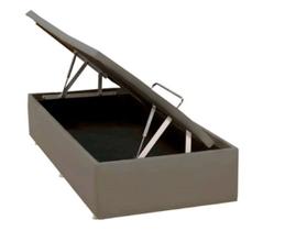 Base de Cama Box Bau Physical material sintético Bege Solteiro 88 cm (LARG) - 52555