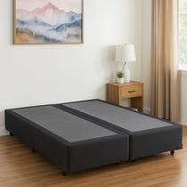 Base De Cama Box Bipartido Casal 69x188 Preto Suede