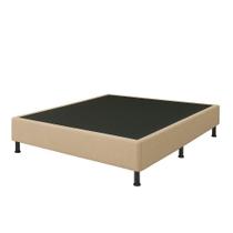 Base De Cama Box Casal 138x188 Bege Suede