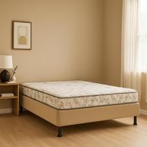 Base De Cama Box Casal 138x188 Bege Suede Base De Cama Box Casal 138x188 Bege Suede