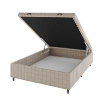 Base de Cama Box Casal Vision com Baú Rústico/Palha - Vian