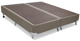 Base de Cama Box material sintético Bege Queen 158 cm (LARG) Alta - 42837