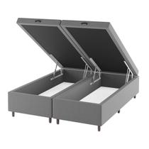 Base de Cama Box Queen Sonata com Baú Veludo Cinza - Vian
