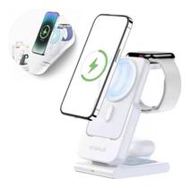 Base de Carregamento 3 em 1 Sem Fio 10000mAh Indução Para Celular, Relógio e Fone