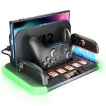 Base de carregamento HEYSTOP Switch 2 com RGB, ventiladores de resfriamento, 25x18x2 cm Base de carregamento HEYSTOP Switch 2 com RGB, ventiladores de resfriamento, 25x18x2 cm