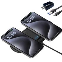 Base de carregamento sem fio Cesbiomo 30W Dual para iPhone 15 e mais Base de carregamento sem fio Cesbiomo 30W Dual para iPhone 15 e mais