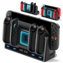 Base de Carregamento Tokluck Switch 2 Joycon com Luz RGB Base de Carregamento Tokluck Switch 2 Joycon com Luz RGB