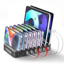 Base de carregamento USB Unitek de 8 portas 2x 20W USB-C 6x USB-A preta Base de carregamento USB Unitek de 8 portas 2x 20W USB-C 6x USB-A preta