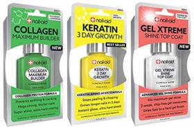 Base de colágeno Nail-Aid + Crescimento de Queratina + Revestimento em Gel x3